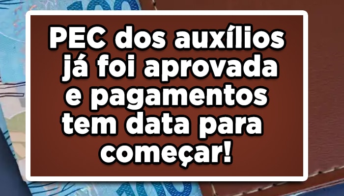 pec dos auxílios já foi aprovada veja