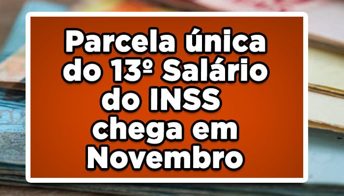 Parcela única do 13º Salário do INSS em Novembro, veja quem recebe