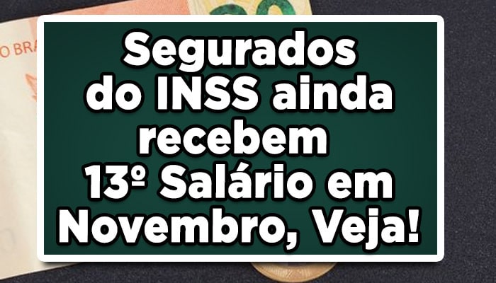 Segurados do INSS ainda recebem 13º Salário em Novembro