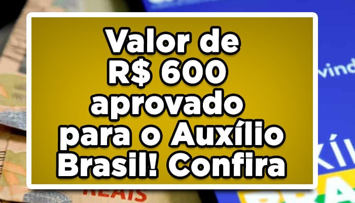Valor de R$ 600 aprovado para o Auxílio Brasil! Confira