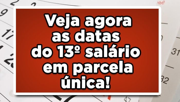 Veja agora as datas do 13º salário em parcela única!