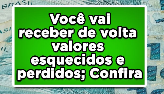 Você vai receber de volta valores esquecidos e perdidos; Confira
