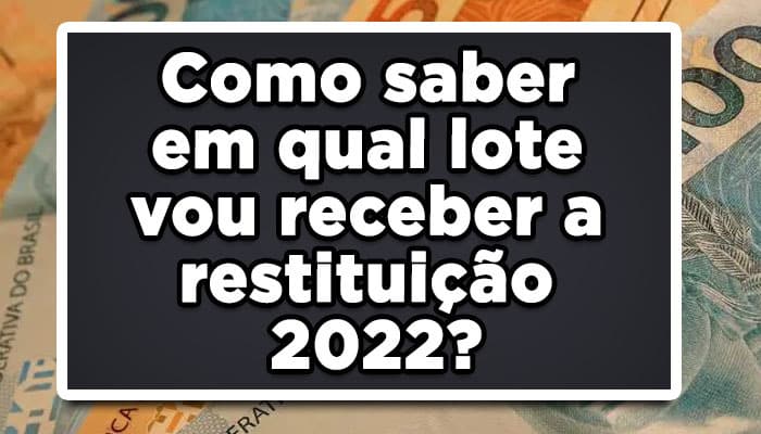 Como saber em qual lote vou receber a restituição 2022?