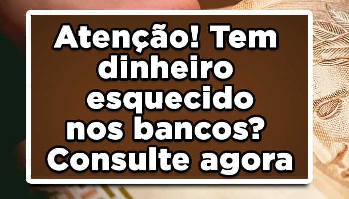 Atenção! Tem dinheiro esquecido nos bancos? Consulte agora