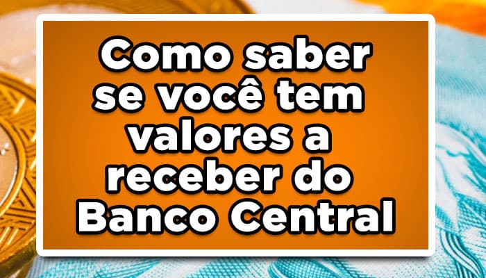 Valores a receber Banco Central