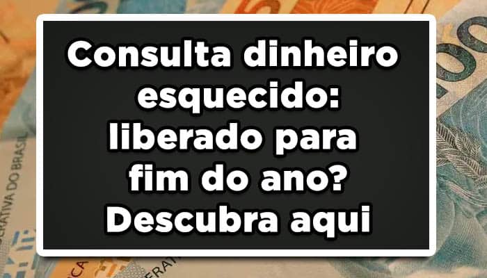 Consulta dinheiro esquecido: liberado para fim do ano? Descubra aqui