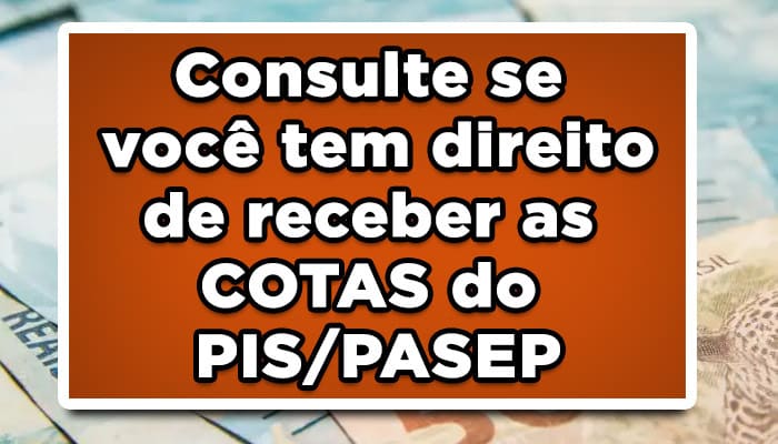 Consulte se você tem direito de receber as COTAS do PIS/PASEP