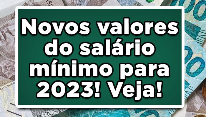 Novos valores do salário mínimo para 2023! Veja!