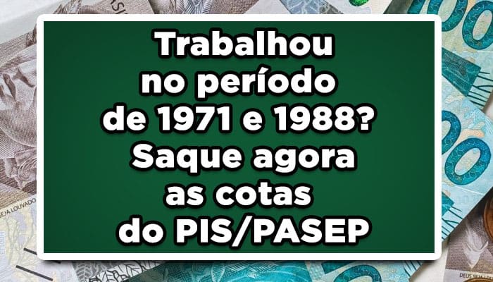 saque cotas do pis pasep