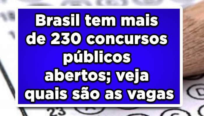 Brasil tem mais de 230 concursos públicos abertos; veja quais são as vagas