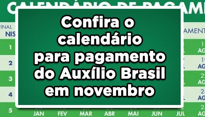 Confira o calendário para pagamento do Auxílio Brasil em novembro