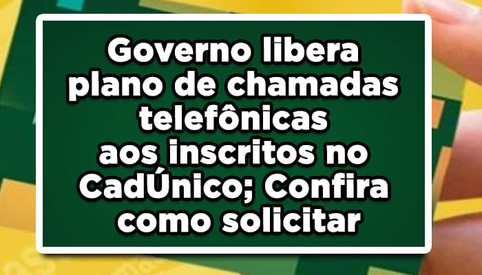 Plano de chamadas telefônicas CadÚnico