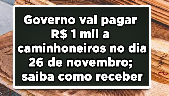 governo vai pagar R$1.000
