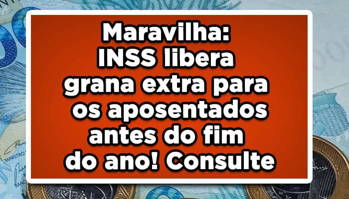 Maravilha: INSS libera grana extra para os aposentados antes do fim do ano! Consulte