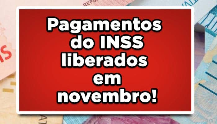 Pagamentos do INSS liberados em novembro!