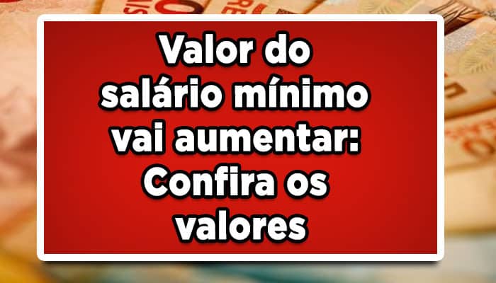 Valor do salário mínimo vai aumentar: Confira os valores