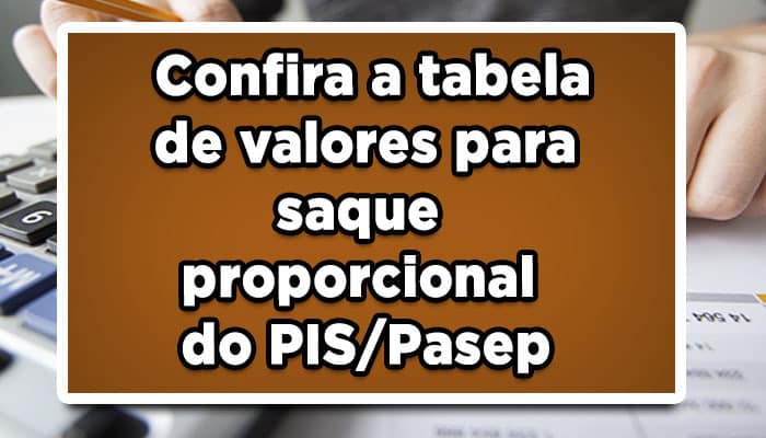 Confira a tabela de valores para saque proporcional do PIS/Pasep