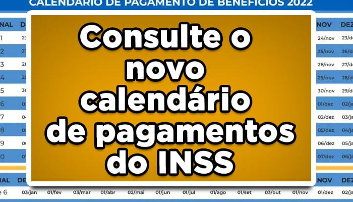 Novo calendario INSS