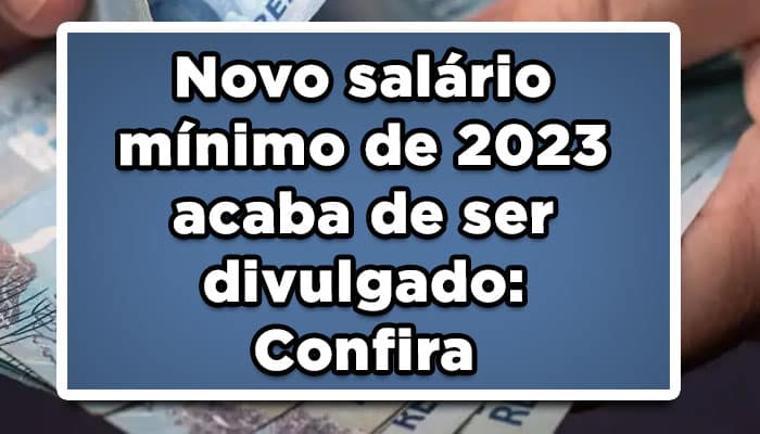 Novo salário mínimo de 2023 acaba de ser divulgado: Confira