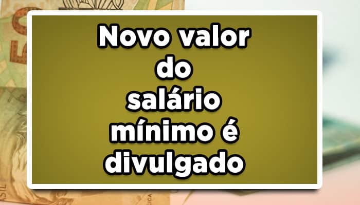 Novo valor do salário mínimo é divulgado: Confira agora