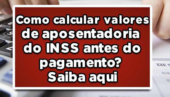 como calcular valores da aposentadoria do inss