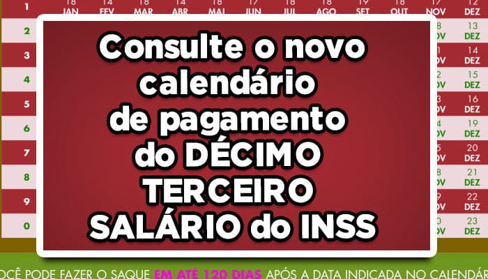 Saiu novo calendário de pagamento do DÉCIMO TERCEIRO SALÁRIO do INSS