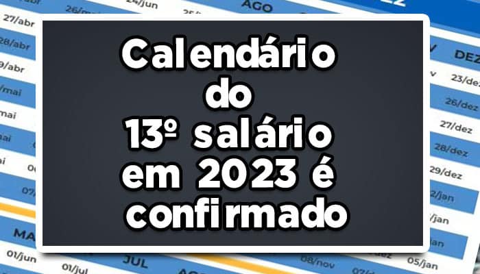 calendário de pagamento do 13º salário