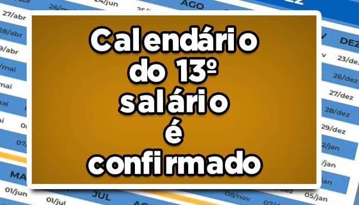 calendário do décimo terceiro salário