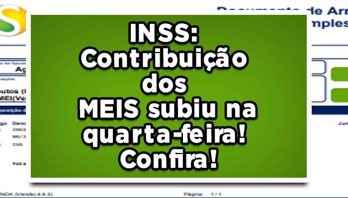 INSS contribuição mei subiu nesta quarta