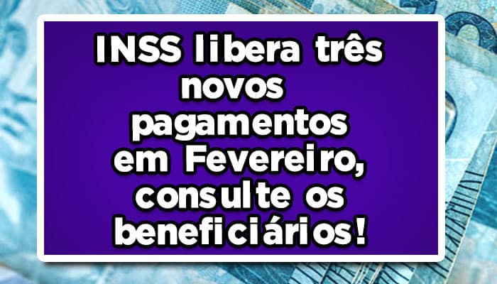 INSS libera três novos pagamentos em Fevereiro, consulte os beneficiários!