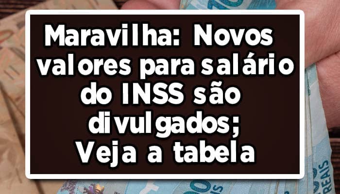 Maravilha: Novos valores para salário do INSS são divulgados; Veja a tabela