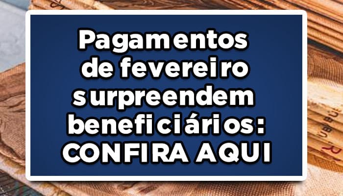 pagamentos fevereiro