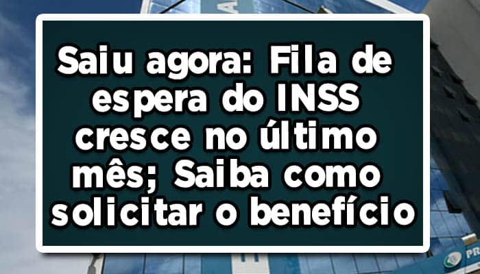 Saiu agora: Fila de espera do INSS cresce no último mês; Saiba como solicitar o benefício