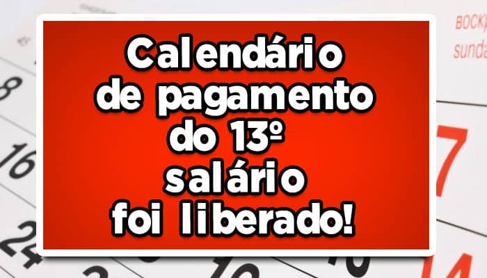 calendário 13 salário inss