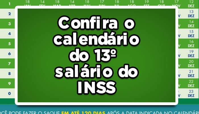 Calendário do 13 salário