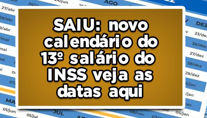 calendário do 13º salário do INSS