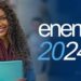 imagem com uma estudante escrito ENEM 2024