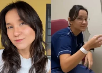Beatriz, sobrevivente contra câncer de intestino e hoje fala sobre a importância da detecção.