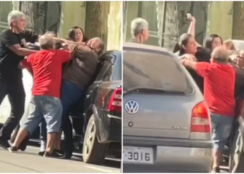 imagem da briga na rua